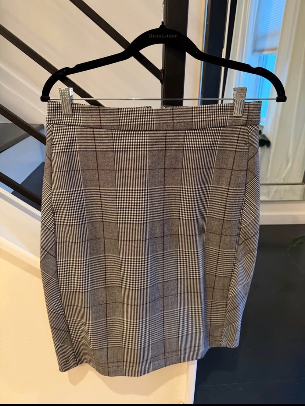 a new day Grey Plaid Pencil Skirt